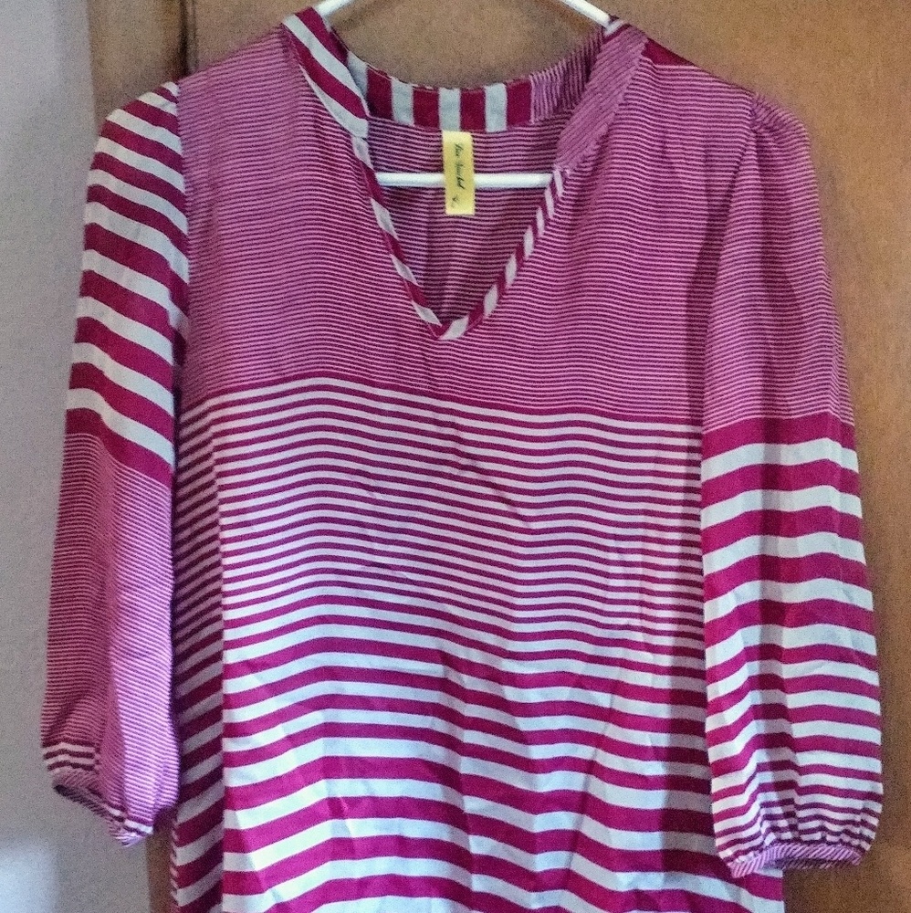 Red and Tan Striped Tunic